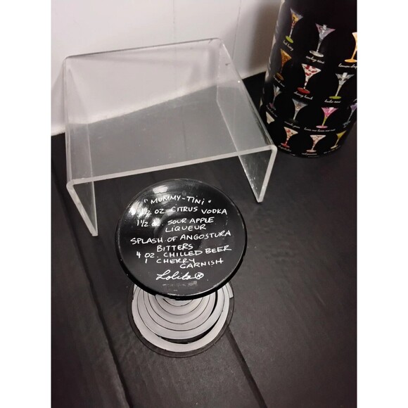 Lolita Hand Painted Mummy Tini glass 12 oz receipe on the bottom - Picture 3 of 4